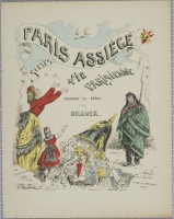 44a. PARIS ASSIÈGÉ. Scènes de la vie parisienne pendant le siège. Titre. Album comprenant 1 titre et 31 plances. Paris au bureau de l'Éclipse; imprimerie Coulboeuf: