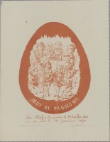 76. • OEuf de Pàques 1871. Litographie Bellavoine; dépôt chez Madre. (Imprimëe en rouge. Sans signature, attribuées à Dreux.)
