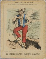 83. • Actualité, par Faustin. Qui est-ce qui disait donc que l'ouvrage n'allait pas? Plataut, éditeur; imprimerie Coulboeuf. (Paru sous l'Émpire.)