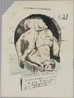 93. • Un animal a l'engrais.Duclaux Éditeur, dépôt chez Madre. litographie Lemaine. Signée Faustin.