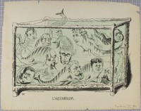 98. • L'Aquarium. En vente chez Duclaux; dépôt chez Madre; litographie Lemaine. Signée F.