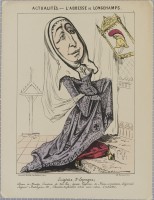 101. • Actualités. (4) L'Abesse de Longchamps. Eugénie d'Espagne. Saillant éditeur; litographie Barousse.