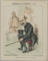 104. • Grandeur et Decadande par Faustin. En vente chez Duclaux, dépôt chez Madre, litographie Lemaine.