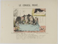 152. • Le conseil privé. Chez Duclaux; dépôt chez Madre; litographie Lemaine.